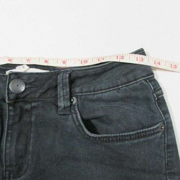 BCBG Black Cut Off Raw Hem Jean Shorts Size 25 - Picture 6 of 8